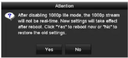 HiLook DVR-216G-K2 - Task 2: Disabling the 1080P Lite Mode - 1