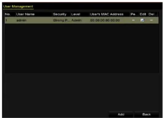 HiLook DVR-216G-K2 - Adding a User - 1