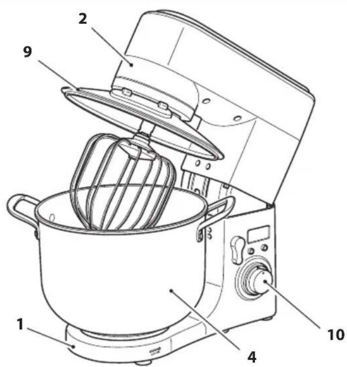 RGV PL10S - Controllare prima di ogni utilizzo che il coperchio paraspruzzi (9) sia perfettamente integro e non presenti nessuna rottura o crepa. - 1