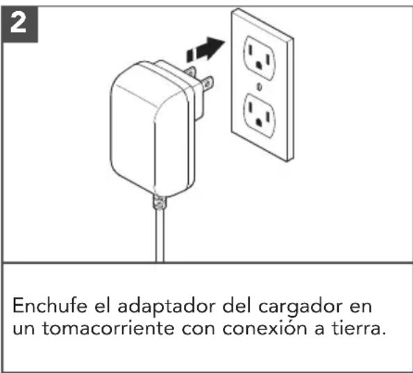 Enchufe el adaptador del cargador en un tomacorriente con conexión a tierra.