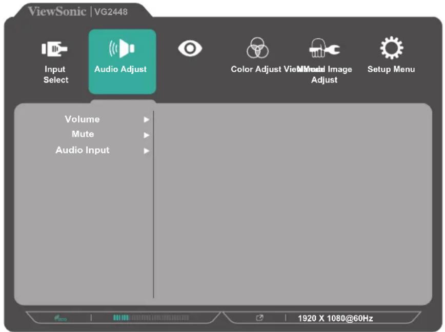 VIEWSONIC VG2448-PF - Audio Adjust - 1