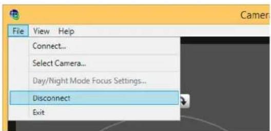 CANON VB-R11VE - Click [File] menu > [Disconnect]. - 1