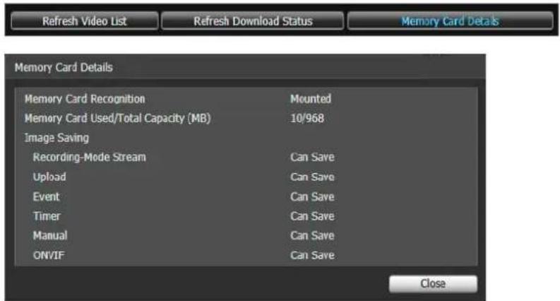 CANON VB-R11VE - ■ Display Memory Card Information - 1