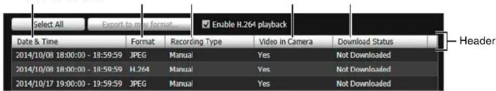 CANON VB-R11VE - ■ Video List Display Information - 1