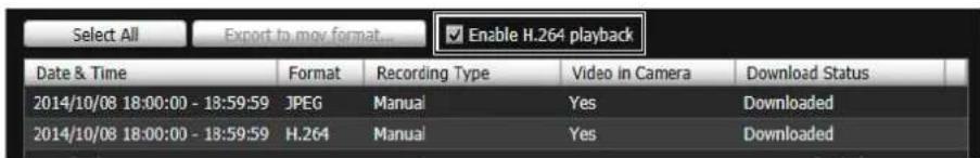 CANON VB-R11VE - Select [Enable H.264 playback]. - 1