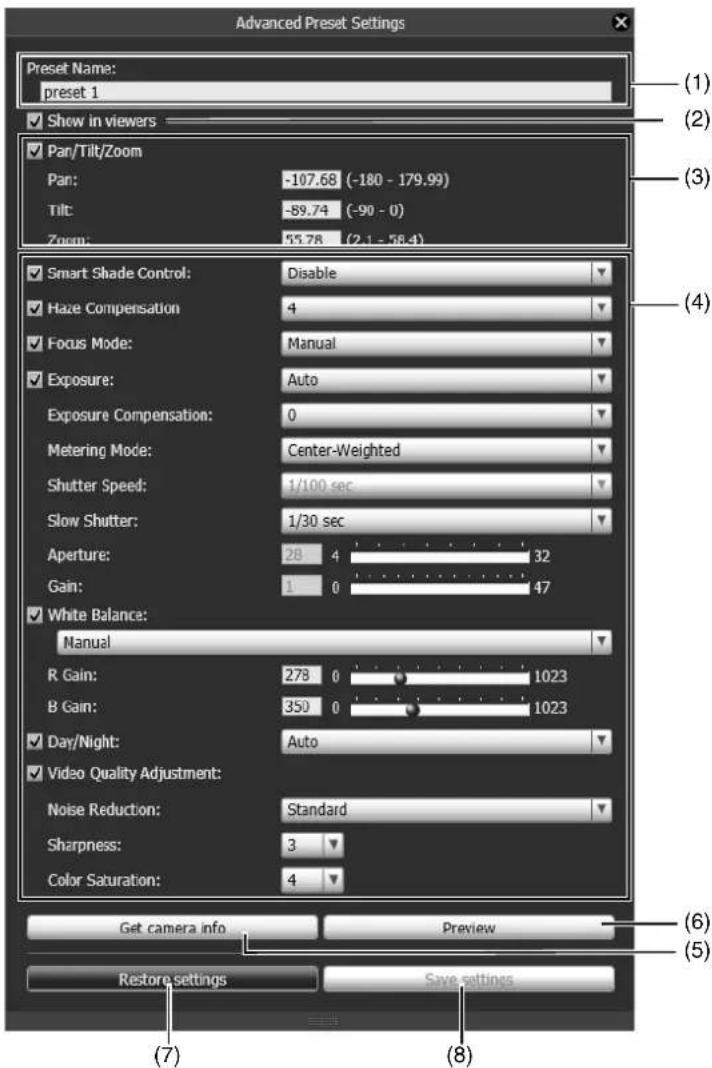 CANON VB-R11VE - Register with [Advanced Preset Settings] Panel - 3