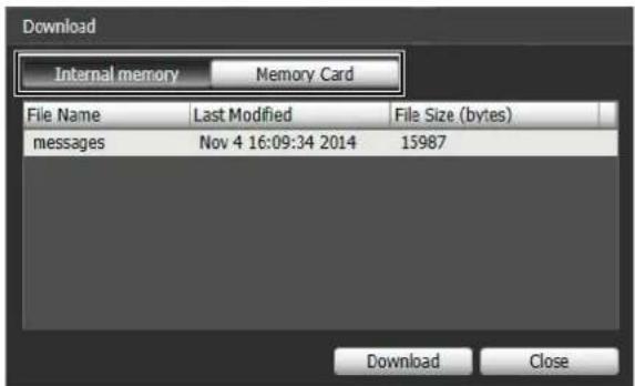 CANON VB-R11VE - Select [Internal memory] or [Memory Card] as the download source. - 1