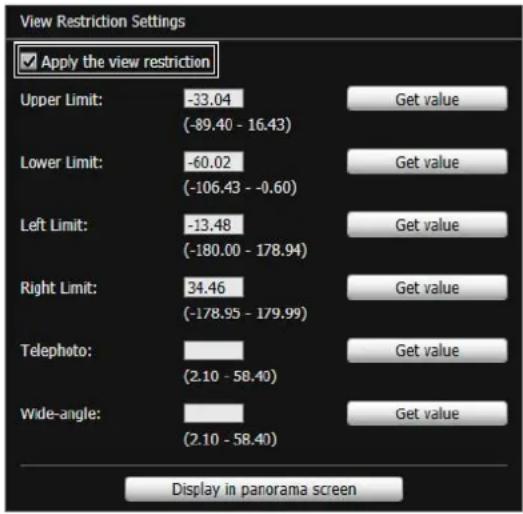 CANON VB-R11VE - Select [Apply the view restriction]. - 1