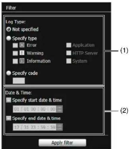 CANON VB-R11VE - Configure [Filter] conditions. - 1