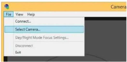 CANON VB-R11VE - Click [File] menu > [Select Camera]. - 1