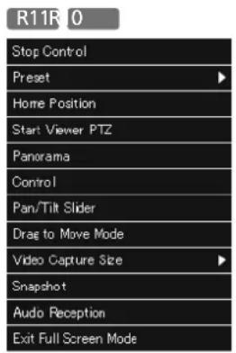 CANON VB-R11VE - Context Menu in Full Screen Mode - 1