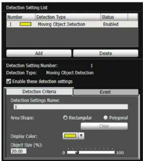 CANON VB-R11VE - Configure the detection criteria. - 1