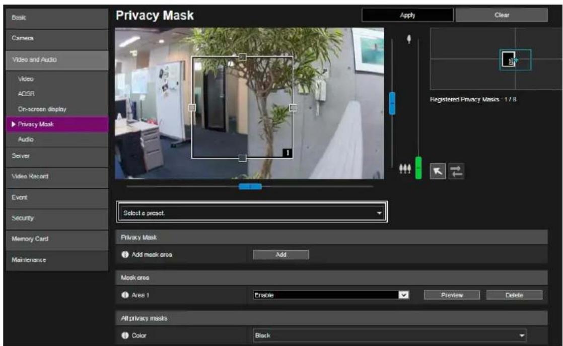 CANON VB-H761LVE - [Video and Audio] > [ADSR] / [Video and Audio] > [Privacy Mask] - 2