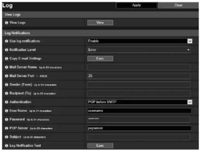 CANON VB-H761LVE - [Maintenance] > [Log] Checking/Sending Camera Log Information - 1