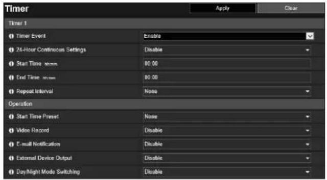 CANON VB-H761LVE - [Event] > [Timer] Timer Triggered Operation Settings - 1