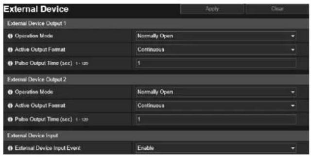CANON VB-H761LVE - [Event] > [External Device] External Device Input Triggered Operation Settings - 1