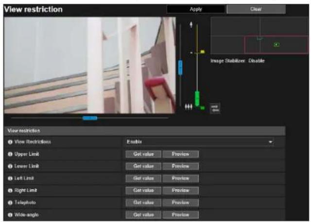 CANON VB-H761LVE - Setting View Restriction - 1