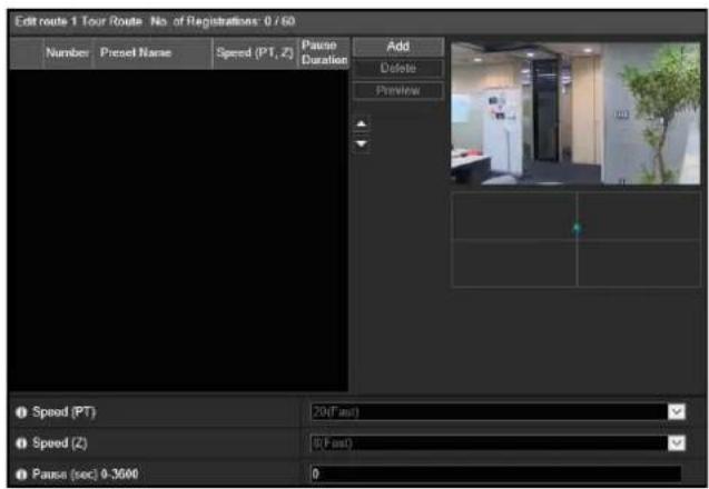 CANON VB-H761LVE - [Camera] > [Preset Tour] Setting the Preset Tour Route - 2