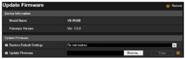 CANON VB-H761LVE - [Maintenance] > [Update Firmware] Updating the Camera Firmware - 1