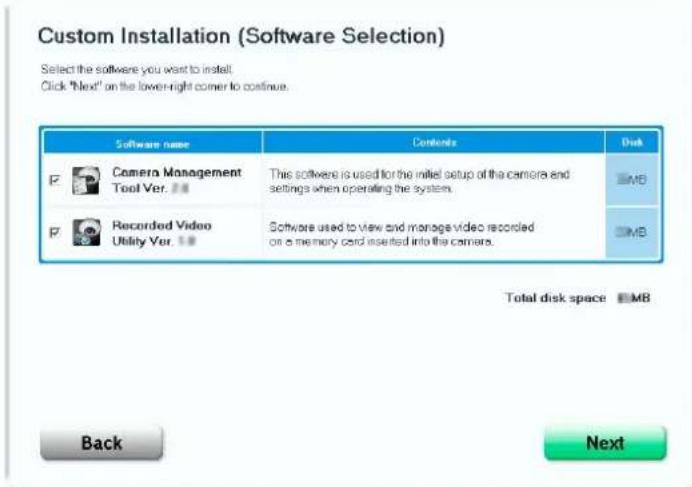 CANON VB-H761LVE - Confirm or select the software that will be installed. - 2