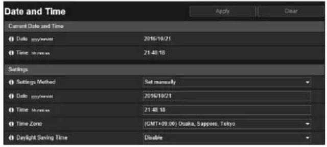 CANON VB-H761LVE - Setting the Date/Time - 1