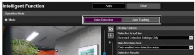 CANON VB-H761LVE - Select [Video Detection] or [Auto Tracking]. - 1