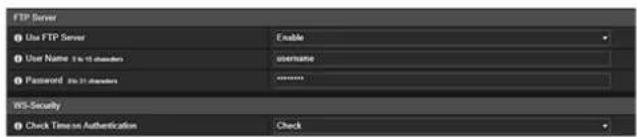 CANON VB-H761LVE - [Server] > [Server] HTTP, SNMP and FTP Server Settings - 3