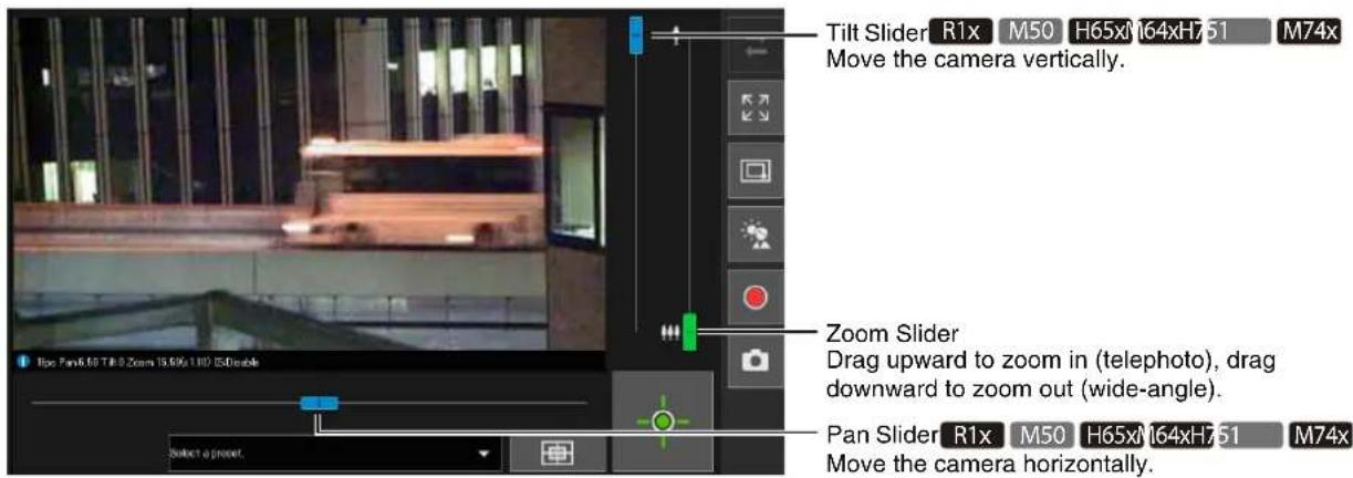 CANON VB-H761LVE - Moving Using the Sliders - 1