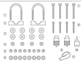 Technical diagram showing exploded view of mechanical components with numbered parts and assembly views
