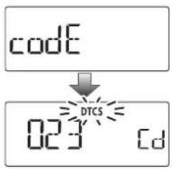 codE ↓ DTCS 023 cd