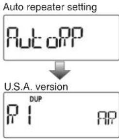 Auto repeater setting AutoAPP U.S.A. version DP1 PP