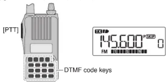 [PTT] DTMF code keys 145.600 P/SKIP FM 0 9 8 9