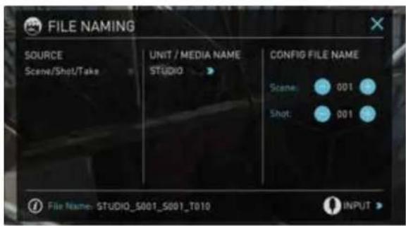 Atomos Shogun Studio - File Naming - 1