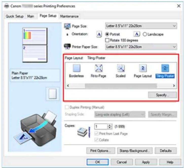 CANON PIXMA TS3320 - Setting Tiling/Poster Printing - 1
