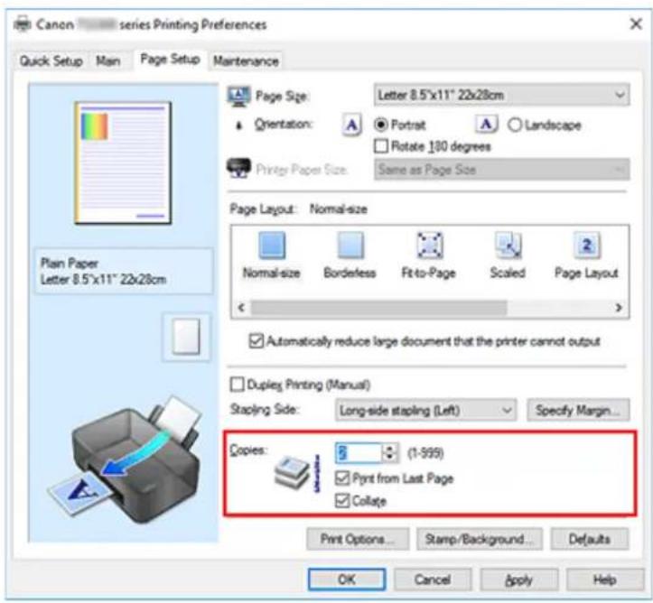 CANON PIXMA TS3320 - Setting the Number of Copies and Printing Order - 1