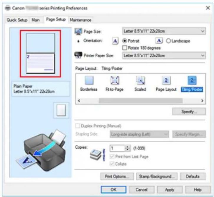 CANON PIXMA TS3320 - Set the print range - 1