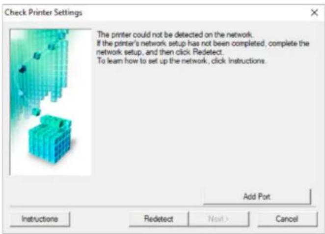 CANON PIXMA TS3320 - Cannot Find Printer on Check Printer Settings Screen During Setup (Windows) - 1
