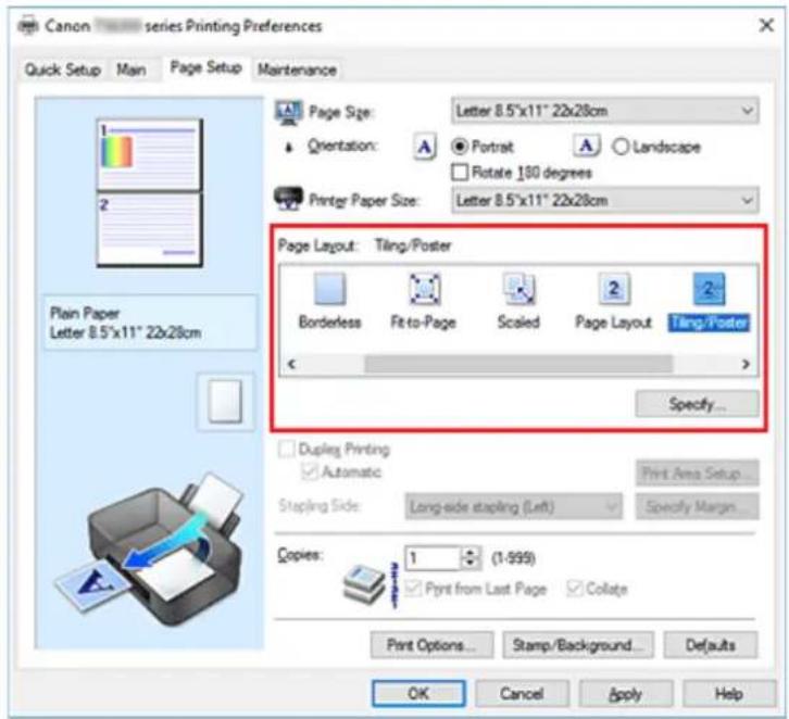 CANON PIXMA TS5320 - Setting Tiling/Poster Printing - 1