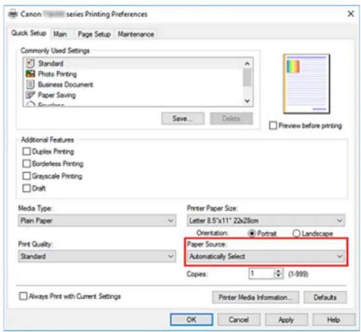 CANON PIXMA TS5320 - Select paper source - 1