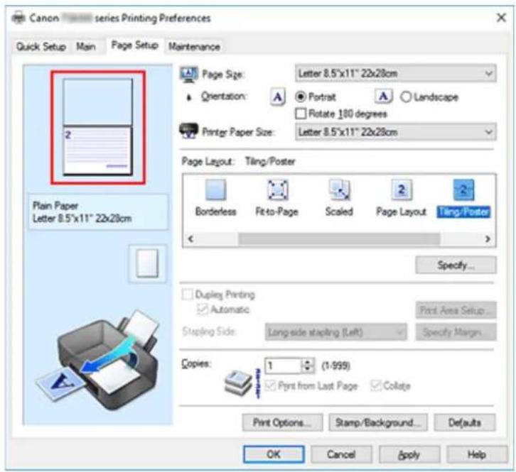 CANON PIXMA TS5320 - Set the print range - 1