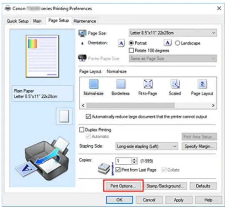 CANON PIXMA TS5320 - Changing the Print Options - 1
