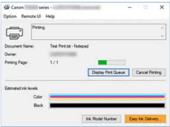 CANON PIXMA TS5320 - Launching the Canon IJ Status Monitor - 2