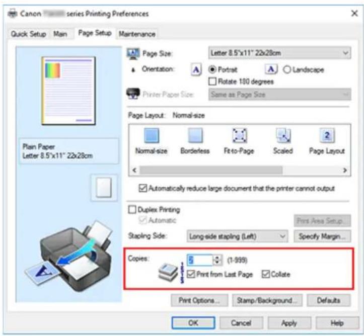 CANON PIXMA TS5320 - Setting the Number of Copies and Printing Order - 1