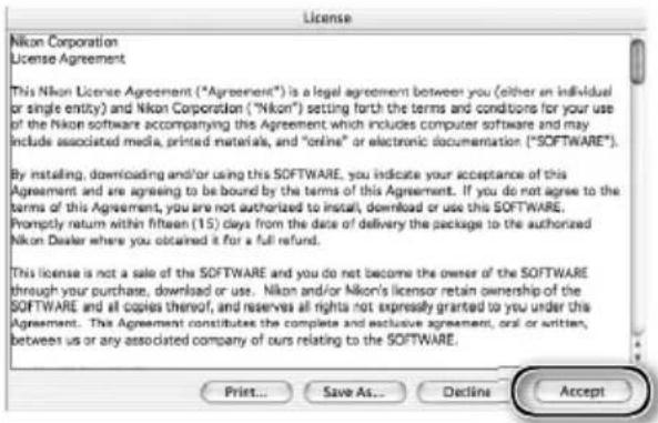 License Nikon Corporation License Agreement This Nikon License Agreement ("Agreement") is a legal agreement between you (either an individual or single entity) and Nikon Corporation ("Nikon") setting forth the terms and conditions for your use of the Nikon software accompanying this Agreement which includes computer software and may include associated media, printed materials, and "online" or electronic documentation ("SOFTWARE"). By installing, downloading and/or using this SOFTWARE, you indicate your acceptance of this Agreement and are agreeing to be bound by the terms of this Agreement. If you do not agree to the terms of this Agreement, you are not authorized to install, download or use this SOFTWARE. Promptly return within fifteen (15) days from the date of delivery the package to the authorized Nikon Dealer where you obtained it for a full refund. This license is not a sale of the SOFTWARE and you do not become the owner of the SOFTWARE through your purchase, download or use. Nikon and/or Nikon's licensor retain ownership of the SOFTWARE and all copies thereof, and reserves all rights not expressly granted to you under this Agreement. This Agreement constitutes the complete and exclusive agreement, oral or written, between us or any associated company of ours relating to the SOFTWARE. Print... Save As... Decline Accept