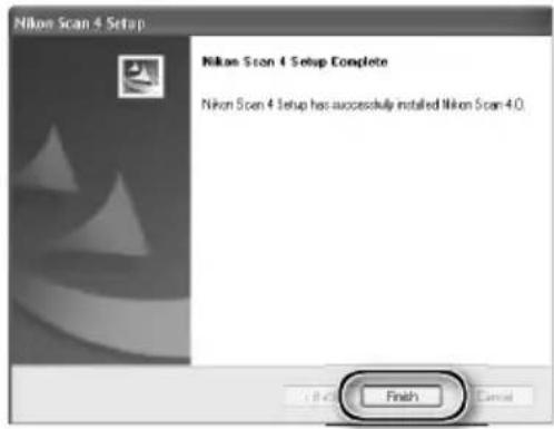 Nikon Scan 4 Setup Nikon Scan 4 Setup Complete Nikon Scan 4 Setup has successfully installed Nikon Scan 4.0. Finish Cancel