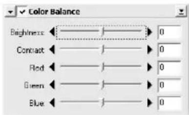 Color Balance Bighness: Contrast: Red: Green: Blue: