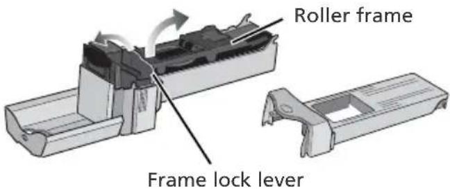 Roller frame Frame lock lever