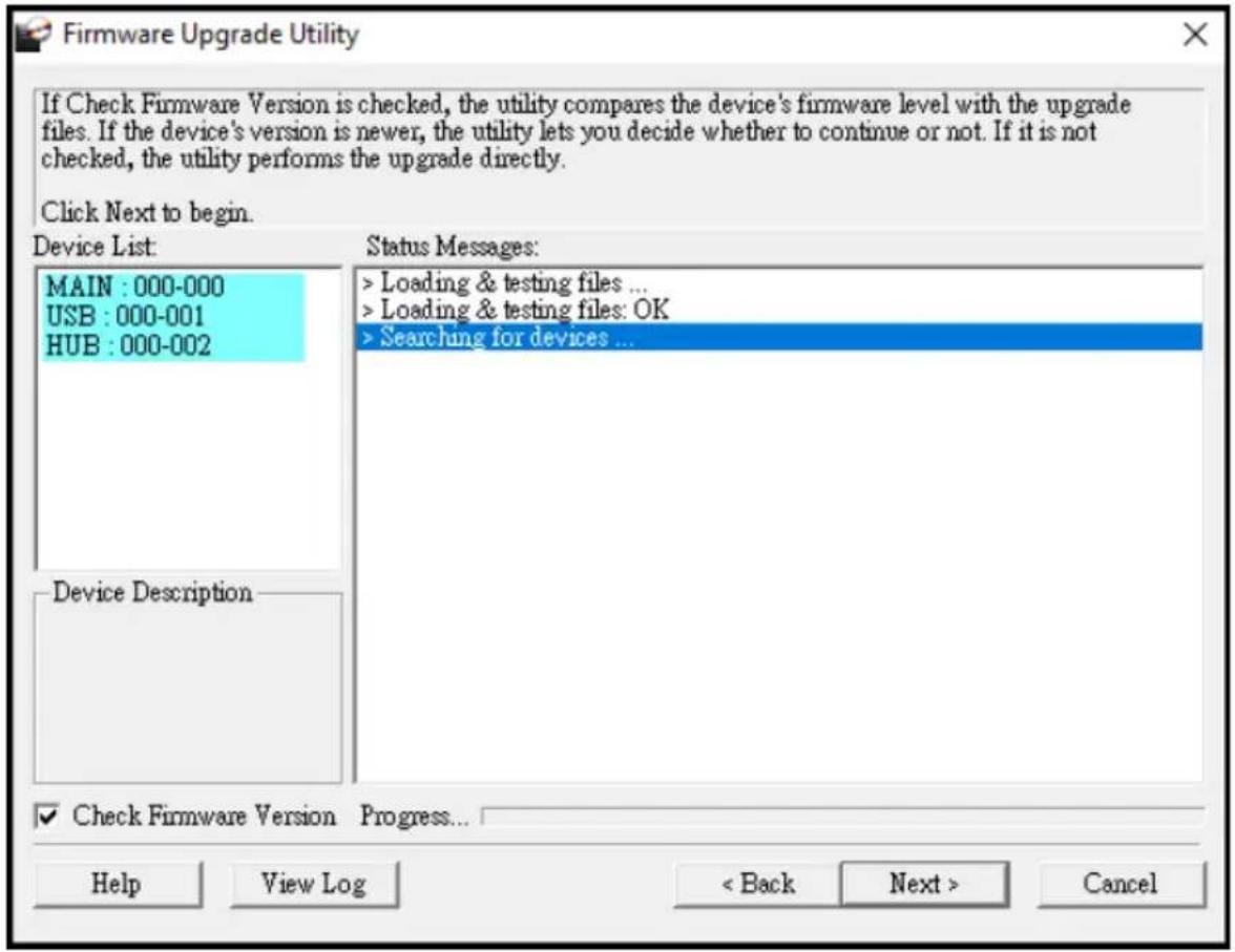 ATEN UC3022 - Click Next to continue. The Firmware Upgrade Utility main screen appears: - 1