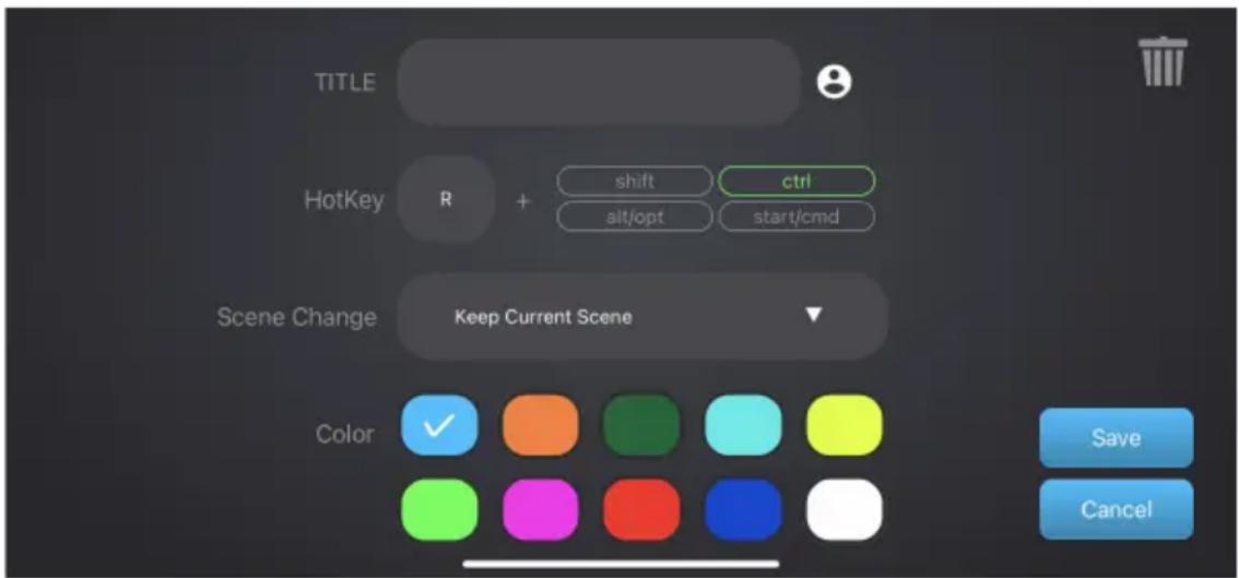 ATEN UC3022 - From the hotkey settings page, you can name the hotkey mapping, select a hotkey combination, select a scene, and choose a color. After configuration, click Save. - 1