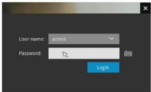 User name: admin Password: Login